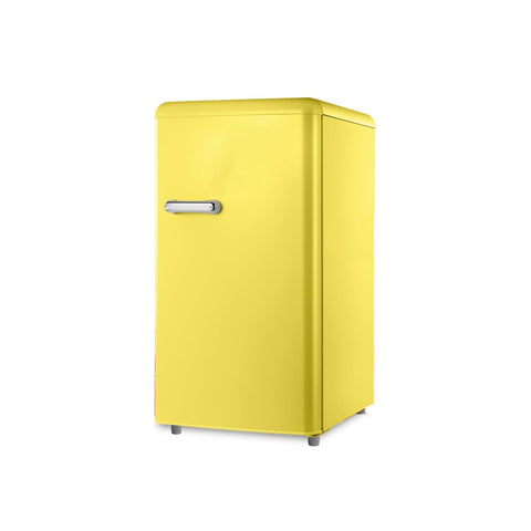 Réfrigérateur monoporte rétro 100l Jaune