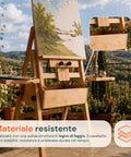 Cavalletto da Pittore in Faggio 122x44x40 cm con Altezza Regolabile