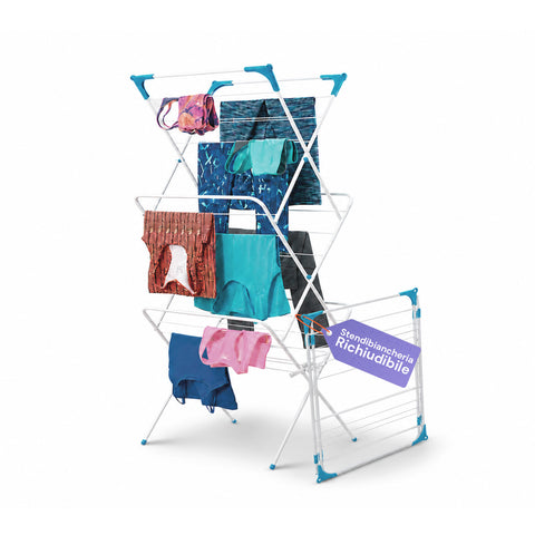 Stendibiancheria in Acciaio 61x44x138cm – Verticale, 4 Ganci e Pieghevole