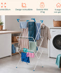 Stendibiancheria in Acciaio 61x44x138cm – Verticale, 4 Ganci e Pieghevole