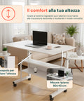 Scrivania Mobile Regolabile – Struttura in Ferro e Piano MDF 80×40 cm