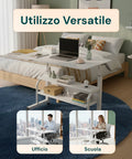 Scrivania Mobile Regolabile – Struttura in Ferro e Piano MDF 80×40 cm