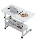 Scrivania Mobile Regolabile – Struttura in Ferro e Piano MDF 80×40 cm