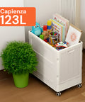 Cesto Portabiancheria con Coperchio e Ruote – Capienza 123L, Plastica