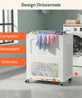 Cesto Portabiancheria con Coperchio e Ruote – Capienza 123L, Plastica