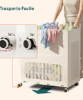 Cesto Portabiancheria con Coperchio e Ruote – Capienza 123L, Plastica