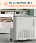 Cesto Portabiancheria con Coperchio e Ruote – Capienza 123L, Plastica