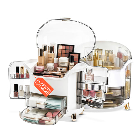 Organiseur de Maquillage Incliné à Niveaux – Design Moderne et Fonctionnel en 2 Coloris