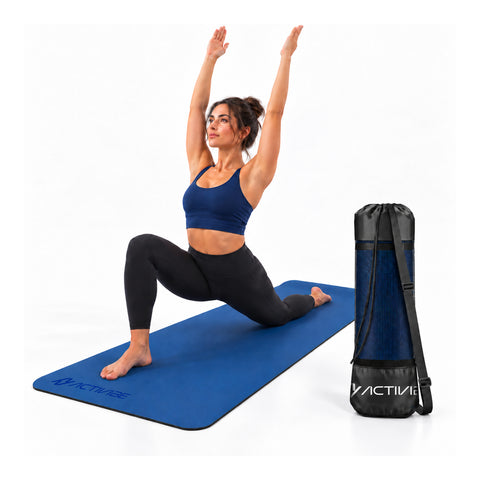 Tapis de yoga antidérapant en TPE de 6 mm, double face avec bandoulière