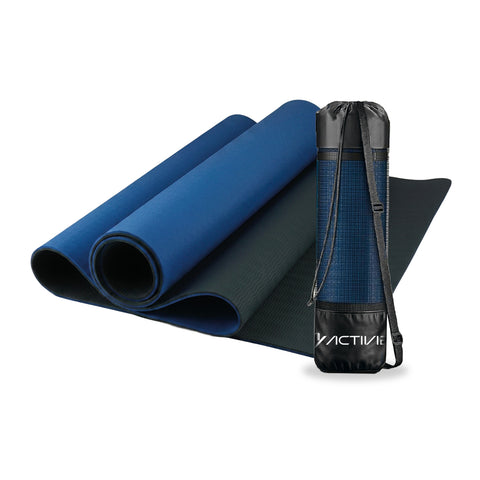 Tapis de yoga antidérapant en TPE de 6 mm, double face avec bandoulière
