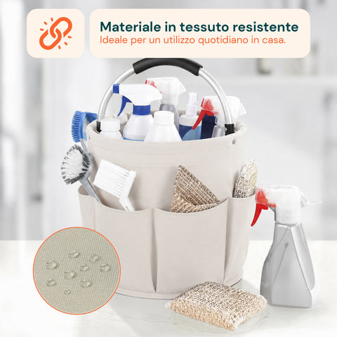 Secchiello Pieghevole Multiuso 16L con Tasche – Salvaspazio e Resistente