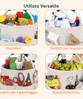 Secchiello Pieghevole Multiuso 16L con Tasche – Salvaspazio e Resistente