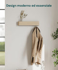Appendiabiti da Muro Design Moderno con 4 Ganci a Scomparsa