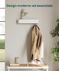 Appendiabiti da Muro Design Moderno con 4 Ganci a Scomparsa