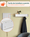 Appendiabiti da Muro Design Moderno con 4 Ganci a Scomparsa