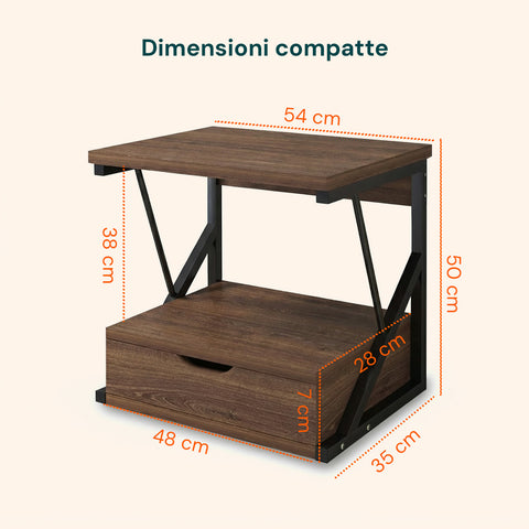 Supporto Microonde da Cucina in MDF con Cassetto e Ripiano Superiore