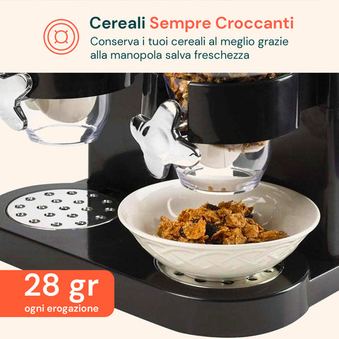 Dosatore per Corn Flakes Doppio 2x1,75L con Manopola – Ideale per la Colazione