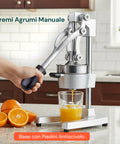 Spremiagrumi Manuale a Leva Professionale Struttura in Ghisa con Filtro