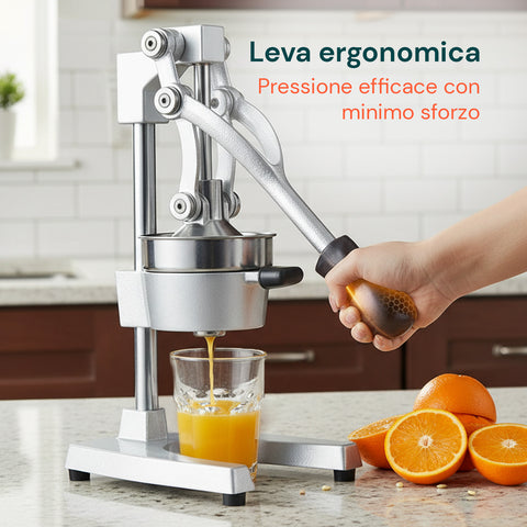 Spremiagrumi Manuale a Leva Professionale Struttura in Ghisa con Filtro