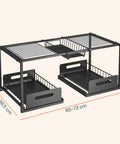Organizer Sottolavello Cucina Espandibile con 2 Cassetti Estraibili