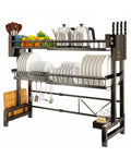 Organizer Cucina 2 Livelli Espandibile con Scolapiatti e Accessori Inclusi