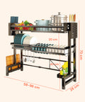 Organizer Cucina 2 Livelli Espandibile con Scolapiatti e Accessori Inclusi