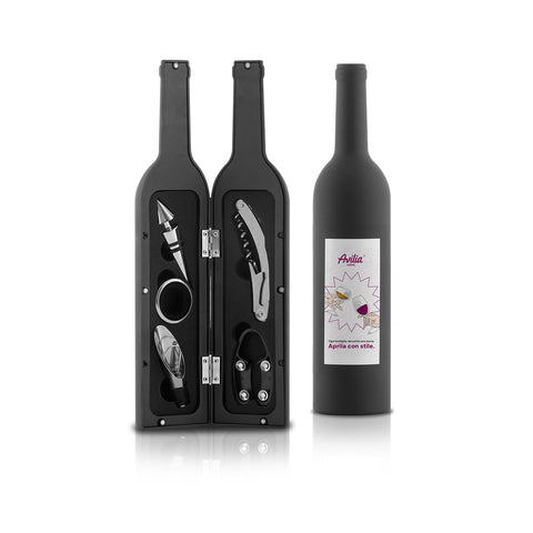 Set Sommelier a Forma di Bottiglia con Cavatappi e Accessori