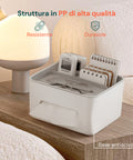 Dispenser Multiuso da Tavolo - Organizer con 3 Scomparti e Porta Fazzoletti