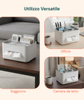 Dispenser Multiuso da Tavolo - Organizer con 3 Scomparti e Porta Fazzoletti