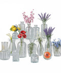 Set 15 Vasetti in Vetro Trasparente per Fiori e Centrotavola Varie Forme e Misure