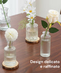 Set 15 Vasetti in Vetro Trasparente per Fiori e Centrotavola Varie Forme e Misure