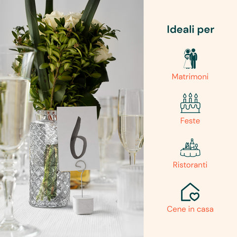 Set 15 Vasetti in Vetro Trasparente per Fiori e Centrotavola Varie Forme e Misure