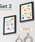 Set 2 Cornici Espositive A4 Apribili da Parete con Vetrina e Chiusura Magnetica