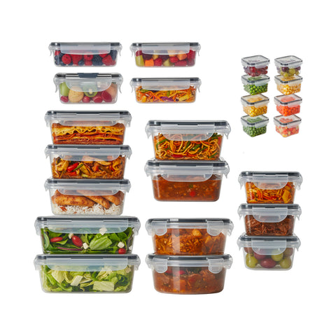 Set 24 Contenitori Ermetici per Alimenti con Etichette Riutilizzabili e Penna