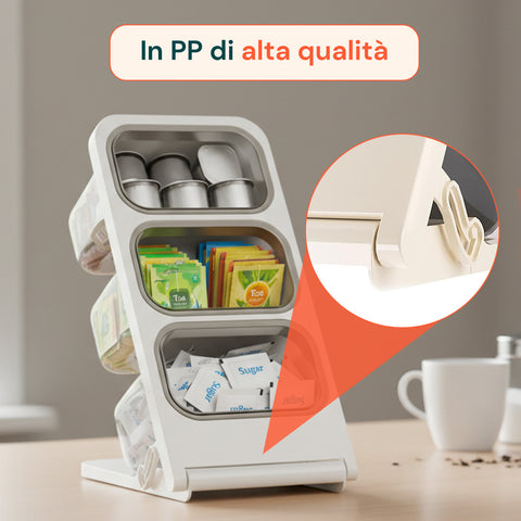 Organizer Salvaspazio Multiuso Richiudibile con 3 Contenitori Rimovibili