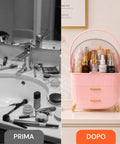 Porta Trucco Impermeabile con Maniglia Rotante e 3 Scomparti in Diverse Colorazioni