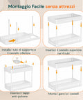 Organizer Multiuso 40x21,5x37cm con Ripiani e Accessori Inclusi