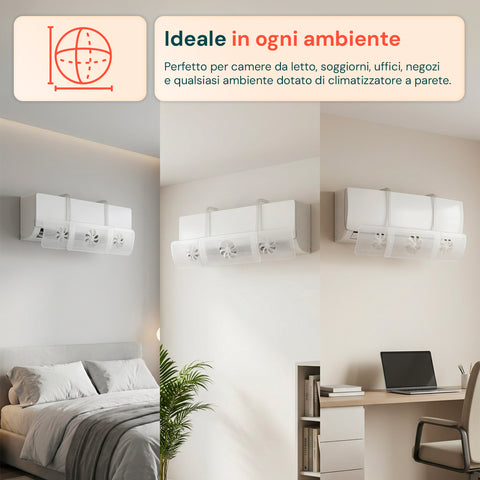 Deflettore Aria per Condizionatore da Parete con Filtro e Montaggio Veloce