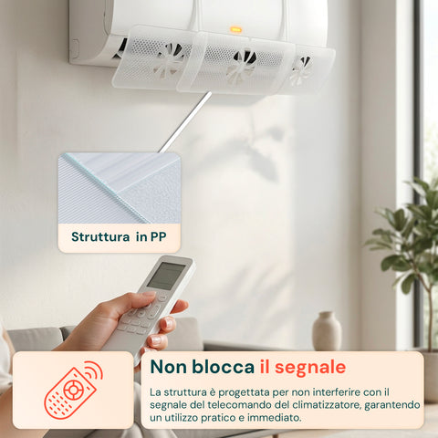 Deflettore Aria per Condizionatore da Parete con Filtro e Montaggio Veloce