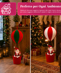 Decorazione Natalizia da Interno – Mongolfiera con Babbo Natale e Dettagli Festivi