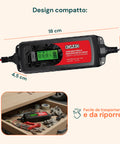 Caricabatteria Lcd 3 Funzioni Per Batterie Di Piombo 6-12v