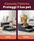 Scaletta per Animali Domestici – 3 Gradini Imbottiti e Pieghevoli con Contenitori