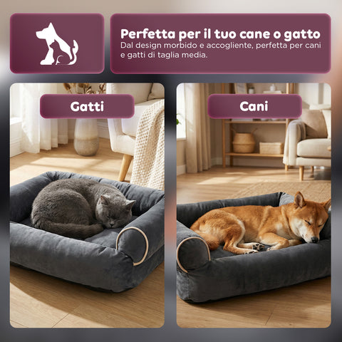 Cuccia Divano Morbida per Cani e Gatti Varie Taglie e Colorazioni