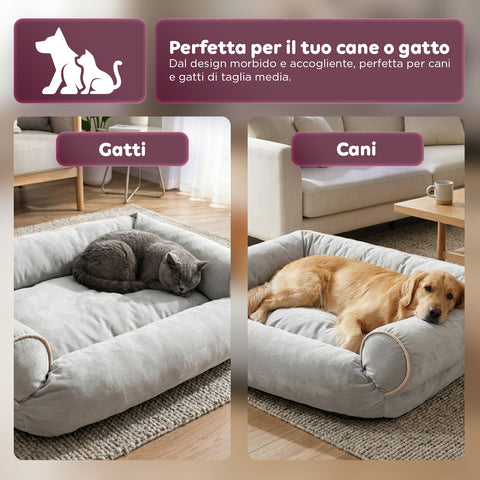 Cuccia Divano Morbida per Cani e Gatti Varie Taglie e Colorazioni