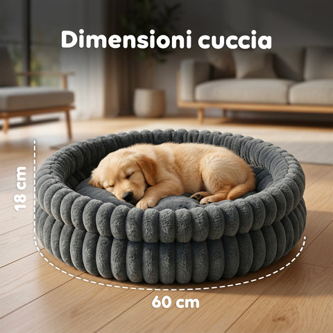 Cuccia Rotonda Antistress per Cani e Gatti Morbida e Confortevole