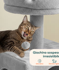 Tiragraffi per Gatti 92 cm con Cuccia, Scala e Giochi