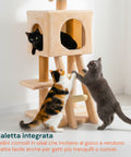 Tiragraffi per Gatti 92 cm con Cuccia, Scala e Giochi