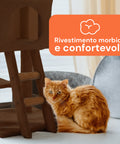 Tiragraffi per Gatti 92 cm con Cuccia, Scala e Giochi