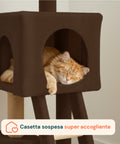 Tiragraffi per Gatti 92 cm con Cuccia, Scala e Giochi