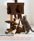 Tiragraffi per Gatti 92 cm con Cuccia, Scala e Giochi